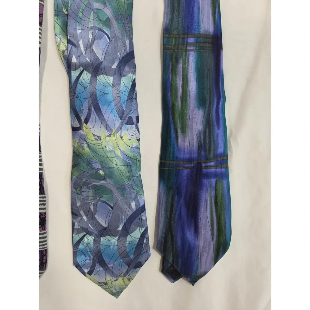 J Garcia Purple Tie Lot of 3 Tree Collection